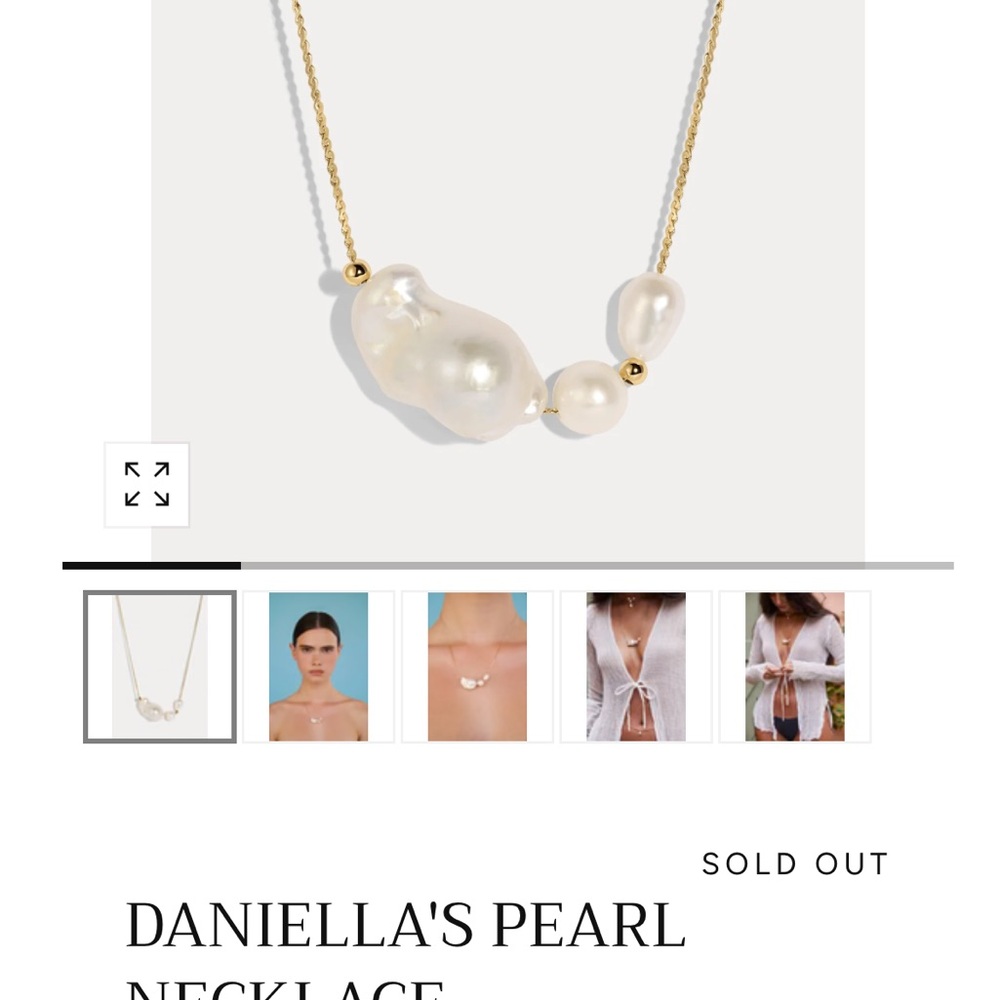 Lili Claspe Daniella Gold Pearl Necklace - Picture 7 of 8